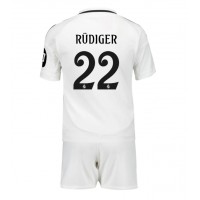 Real Madrid Antonio Rudiger #22 Koti Peliasu Lasten 2024-25 Lyhythihainen (+ Lyhyet housut)